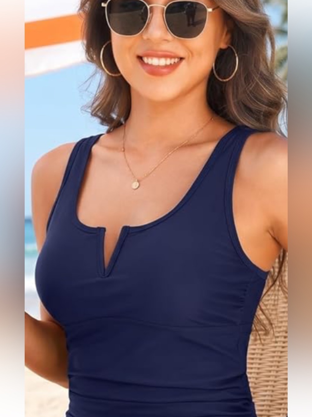 Talisea Blue Tankini Swim Top Size Med 166